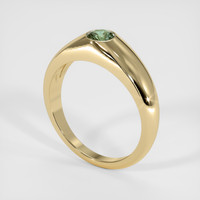 0.58 Ct. Bluish Green Sapphire Ring, 18K Yellow Gold 2