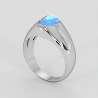 3.05 Ct. Blue Sapphire Ring, 10K White Gold 2