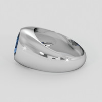 2.05 Ct. Blue Sapphire Ring, 10K White Gold 4