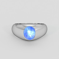 3.05 Ct. Blue Sapphire Ring, 14K White Gold 1