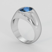 2.05 Ct. Blue Sapphire Ring, 14K White Gold 2
