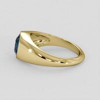3.02 Ct. Greenish Blue Sapphire Ring, 10K Yellow Gold 4