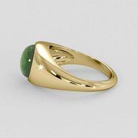 3.50 Ct. Green Jade Ring, 14K Yellow Gold 4