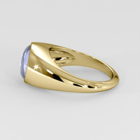 4.13 Ct. Greyish Blue Sapphire Ring, 14K Yellow Gold 4