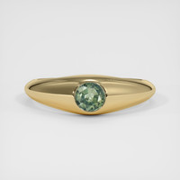 0.58 Ct. Bluish Green Sapphire Ring, 14K Yellow Gold 1