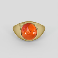 4.39 Ct. Orange Agate Ring, 18K Yellow Gold 1