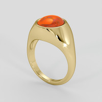 4.39 Ct. Orange Agate Ring, 18K Yellow Gold 2