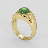 3.50 Ct. Green Jade Ring, 18K Yellow Gold 2