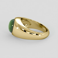 3.50 Ct. Green Jade Ring, 18K Yellow Gold 4