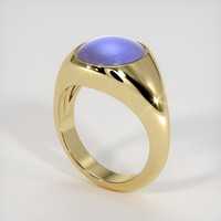 10.81 Ct. Blue Sapphire Ring, 18K Yellow Gold 2