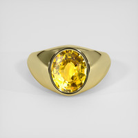 3.48 Ct. Yellow Sapphire Ring, 18K Yellow Gold 1