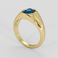 3.02 Ct. Greenish Blue Sapphire Ring, 18K Yellow Gold 2