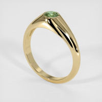 0.58 Ct. Bluish Green Sapphire Ring, 18K Yellow Gold 2