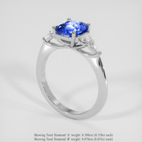 2.06 Ct. Bi Color Sapphire Ring, Platinum 950 2