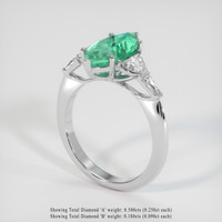 2.17 Ct. Emerald Ring, Platinum 950 2