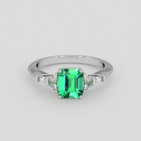 1.04 Ct. Emerald Ring, Platinum 950 1
