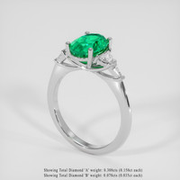 1.72 Ct. Emerald Ring, Platinum 950 2