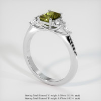 0.88 Ct. Gemstone Ring, Platinum 950 2