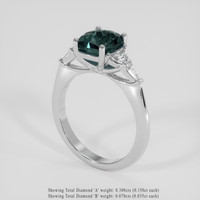 1.67 Ct. Bluish Green Spinel Ring, Platinum 950 2