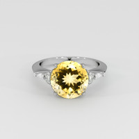 5.01 Ct. Yellow Citrine Ring, Platinum 950 1