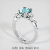 2.13 Ct. Gemstone Ring, Platinum 950 2