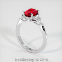 1.22 Ct. Ruby Ring, Platinum 950 2