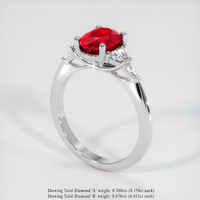 1.30 Ct. Ruby Ring, Platinum 950 2