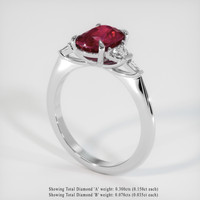 2.20 Ct. Ruby Ring, Platinum 950 2