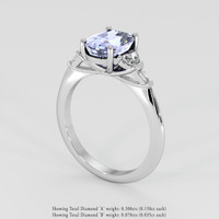 2.48 Ct. Violet Sapphire Ring, Platinum 950 2