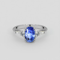 2.89 Ct. Blue Sapphire Ring, Platinum 950 1