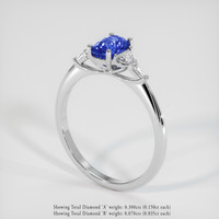 1.24 Ct. Blue Sapphire Ring, Platinum 950 2