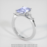 3.54 Ct. Violet Sapphire Ring, Platinum 950 2
