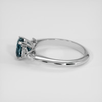 1.80 Ct. Greenish Blue Sapphire Ring, Platinum 950 4