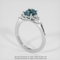 1.80 Ct. Bluish Green Sapphire Ring, Platinum 950 2