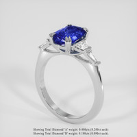 3.02 Ct. Blue Sapphire Ring, Platinum 950 2