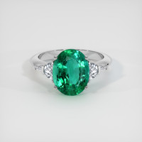 3.70 Ct. Emerald Ring, Platinum 950 1