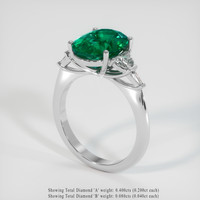 3.70 Ct. Emerald Ring, Platinum 950 2