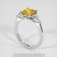 1.80 Ct. Yellow Sapphire Ring, Platinum 950 2