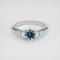1.11 Ct. Bluish Green Sapphire Ring, Platinum 950 1