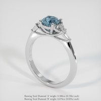 1.11 Ct. Bluish Green Sapphire Ring, Platinum 950 2