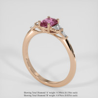 1.09 Ct. Purplish Pink Spinel Ring, 14K Rose Gold 2