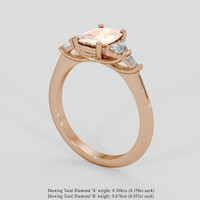 1.05 Ct. Padparadscha Sapphire Ring, 14K Rose Gold 2