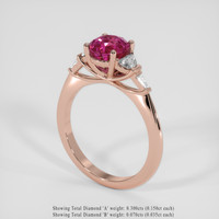 1.81 Ct. Reddish Pink Sapphire Ring, 14K Rose Gold 2