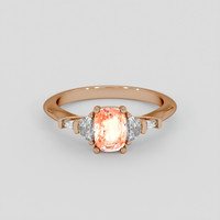1.10 Ct. Padparadscha Sapphire Ring, 14K Rose Gold 1