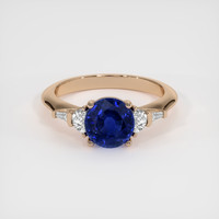 2.10 Ct. Blue Sapphire Ring, 14K Rose Gold 1