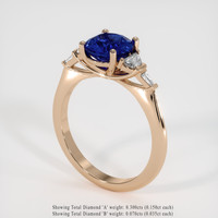 2.10 Ct. Blue Sapphire Ring, 14K Rose Gold 2