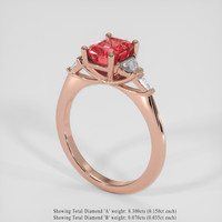 2.03 Ct. Padparadscha Sapphire Ring, 18K Rose Gold 2
