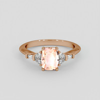 1.05 Ct. Padparadscha Sapphire Ring, 18K Rose Gold 1
