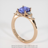 2.57 Ct. Violet Sapphire Ring, 18K Rose Gold 2