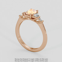 1.10 Ct. Padparadscha Sapphire Ring, 18K Rose Gold 2
